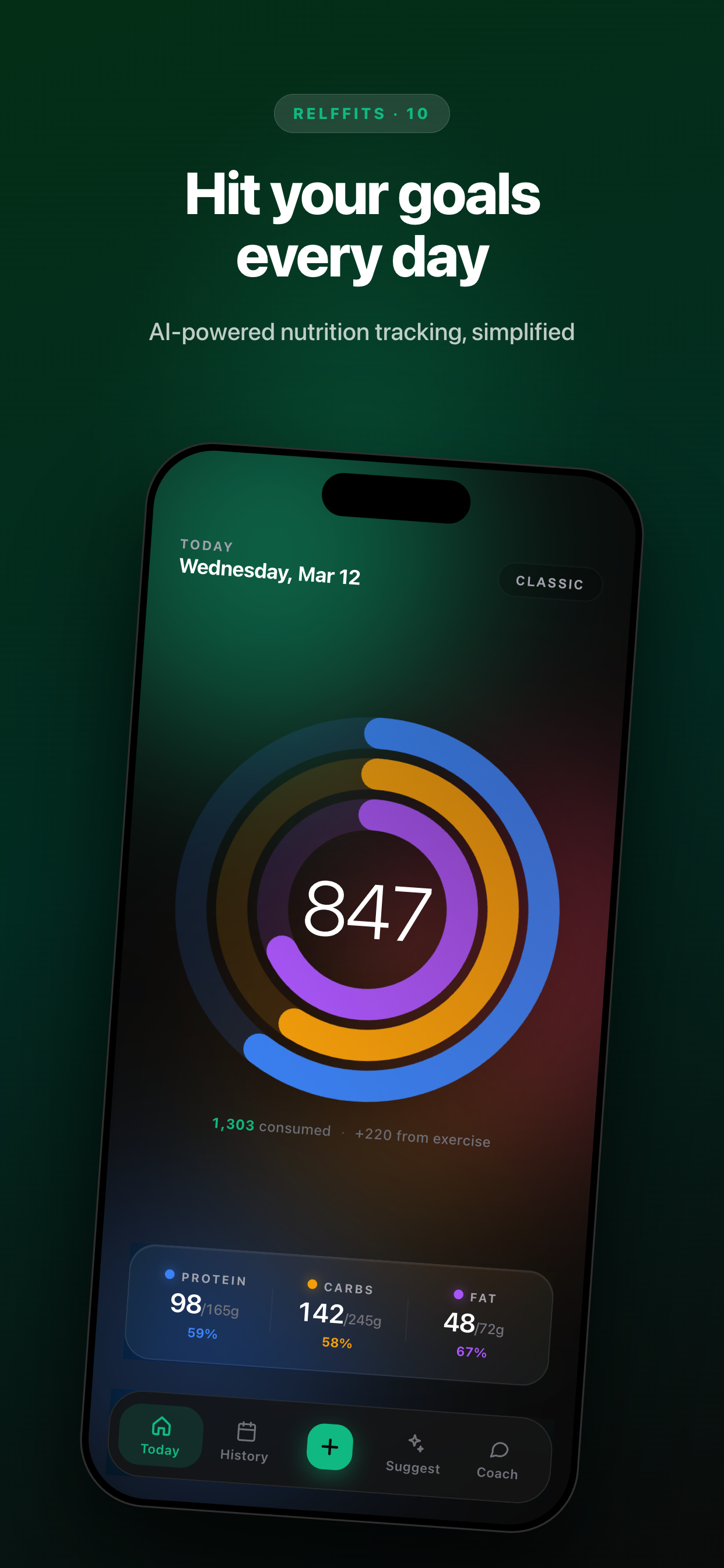 Hit your goals every day with AI-powered nutrition tracking